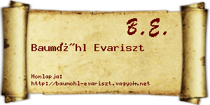 Baumöhl Evariszt névjegykártya